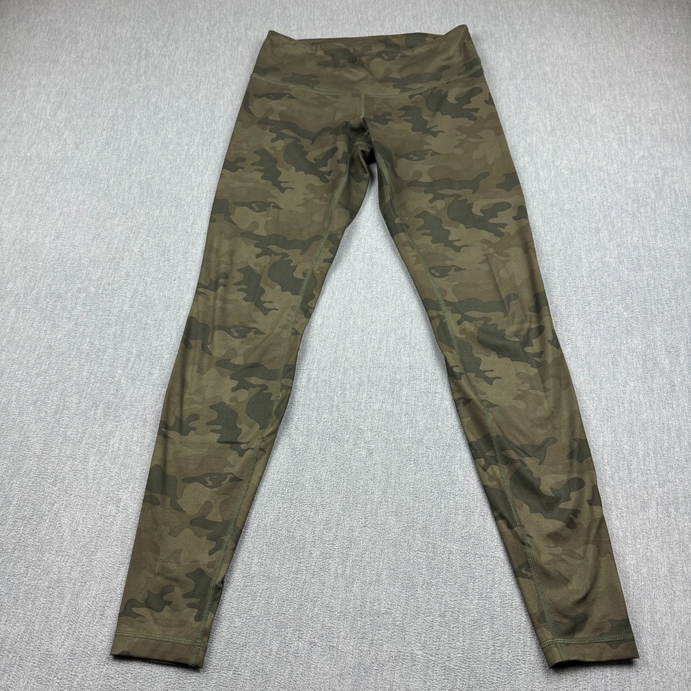 Lululemon Leggings Womens 6 Green Camo Wunder Under High Rise Gym Yoga Workout